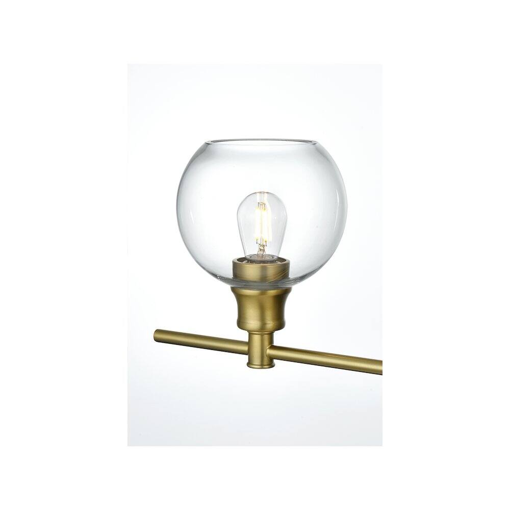 Alt View 3. Living District - Collier 4 Light Satin Gold and Clear Glass Wall Sconce - Satin Gold.