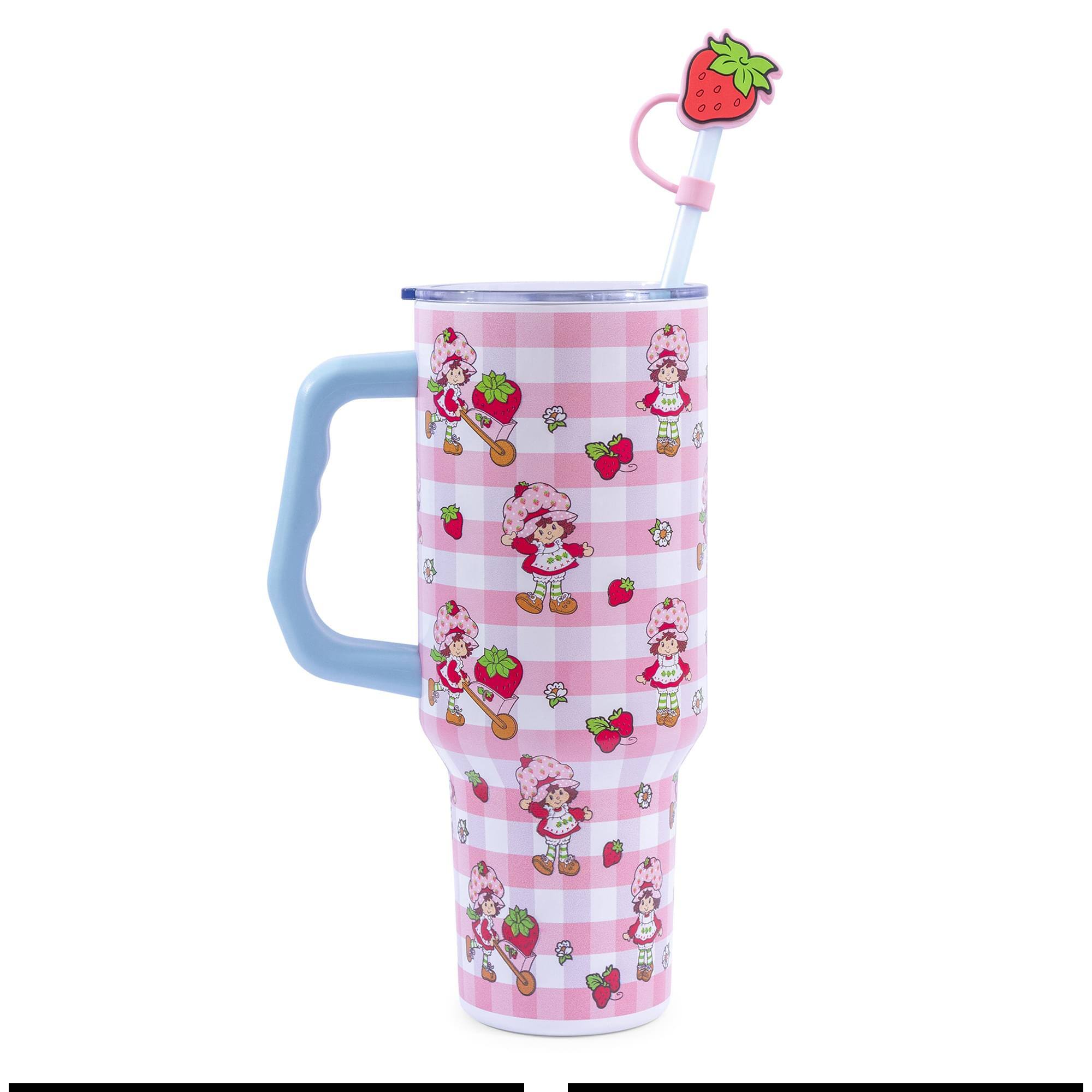 Silver Buffalo - Strawberry Shortcake Pattern 40-Ounce Stainless Steel Tumbler With Handle - Pink price history on PriceWatchPro