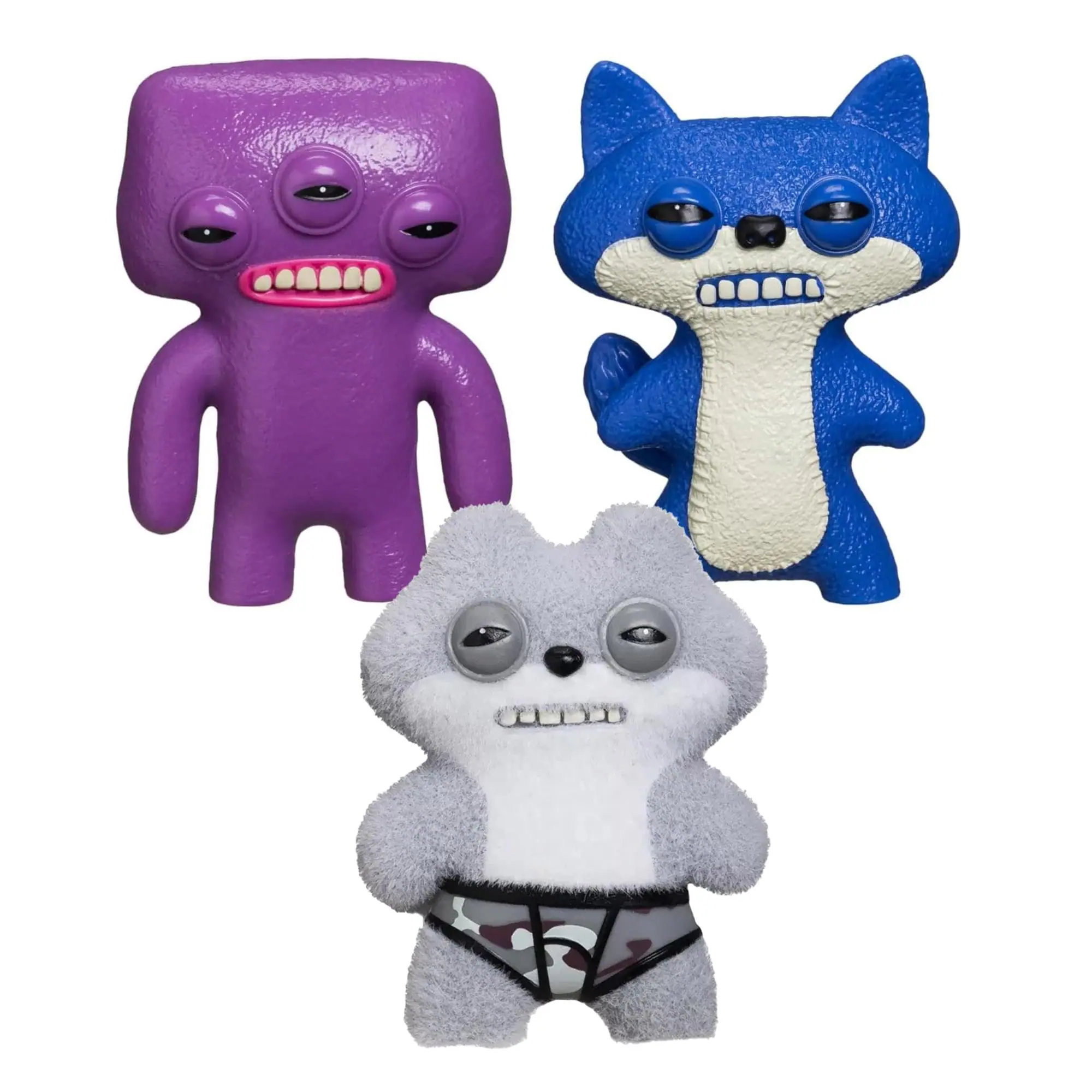ZURU - Fuggler 2.5 Inch Figure 3-Pack | Blue/White, Dark Purple, Gray/White - Multi-Colored