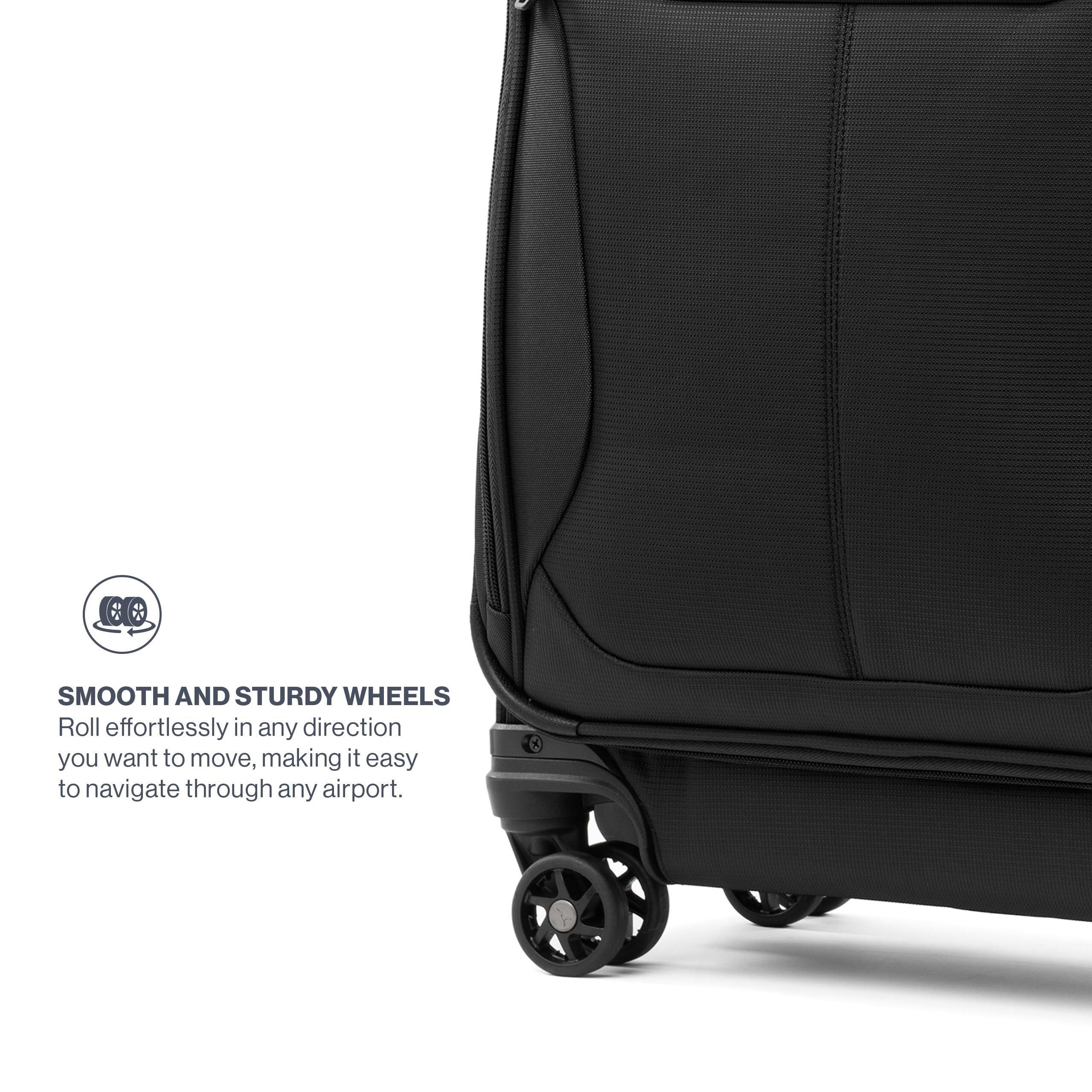 SMOOTH AND STURDY WHEELS  
Roll effortlessly in any direction you want to move, making it easy to navigate through any airport.