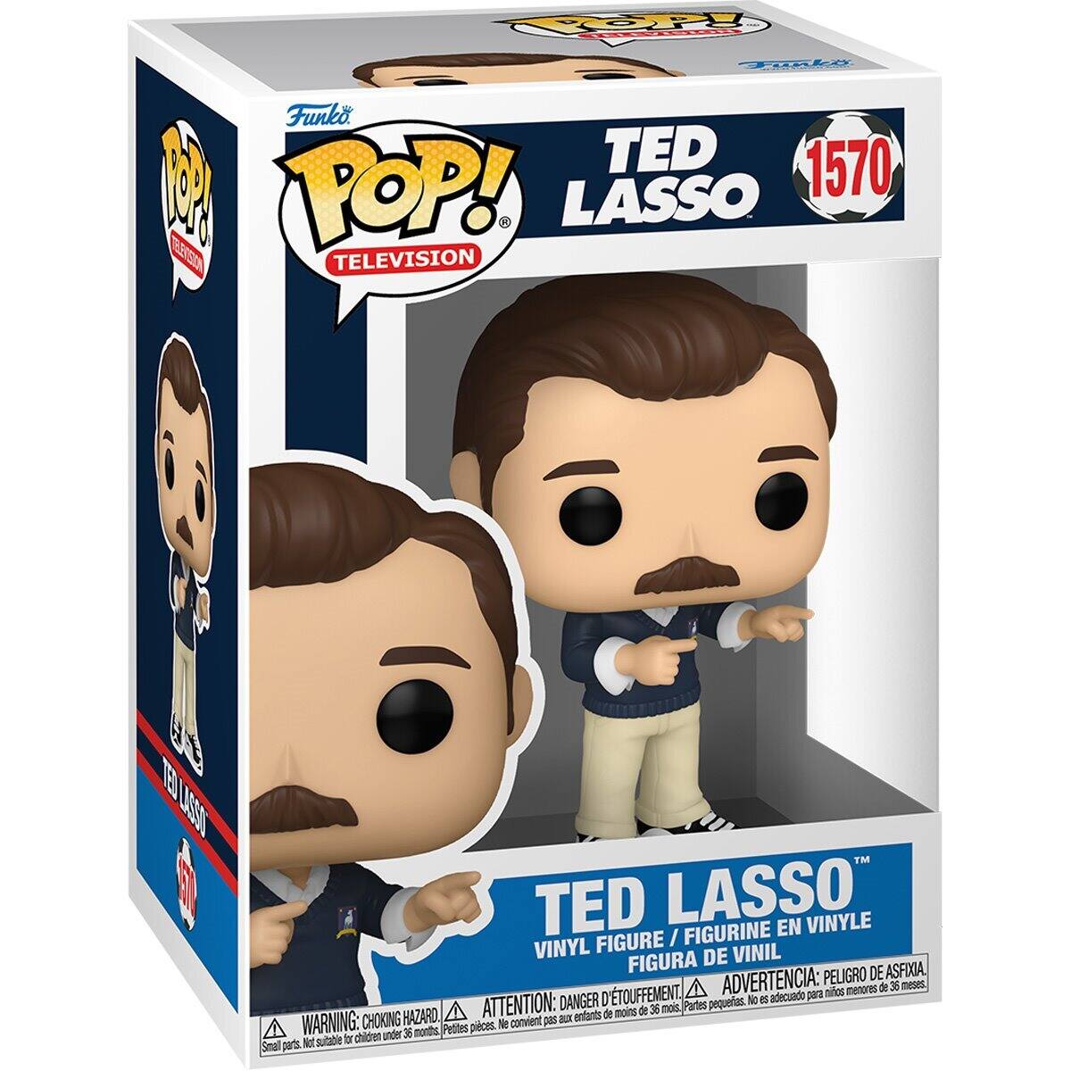 Funko POP! TED LASSO 1570 TED LASSO TELEVISION

TED LASSO EN VINYLE FIGURE / FIGURINE VINYL DE VINIL FIGURA DE ASFIXIA

ADVERTENCIA: PELIGRO DE TOUFFEMENT

ATTENTION: DANGER D'TOUFFEMENT

WARNING: CHOKING HAZARD

Not suitable for children under 36 months

Parts pequenas. No i adecuado para de moins de 36

Nois Partes pequelas. Ne chilcren under 36 months

Convient pas ax entants Pettes pices.