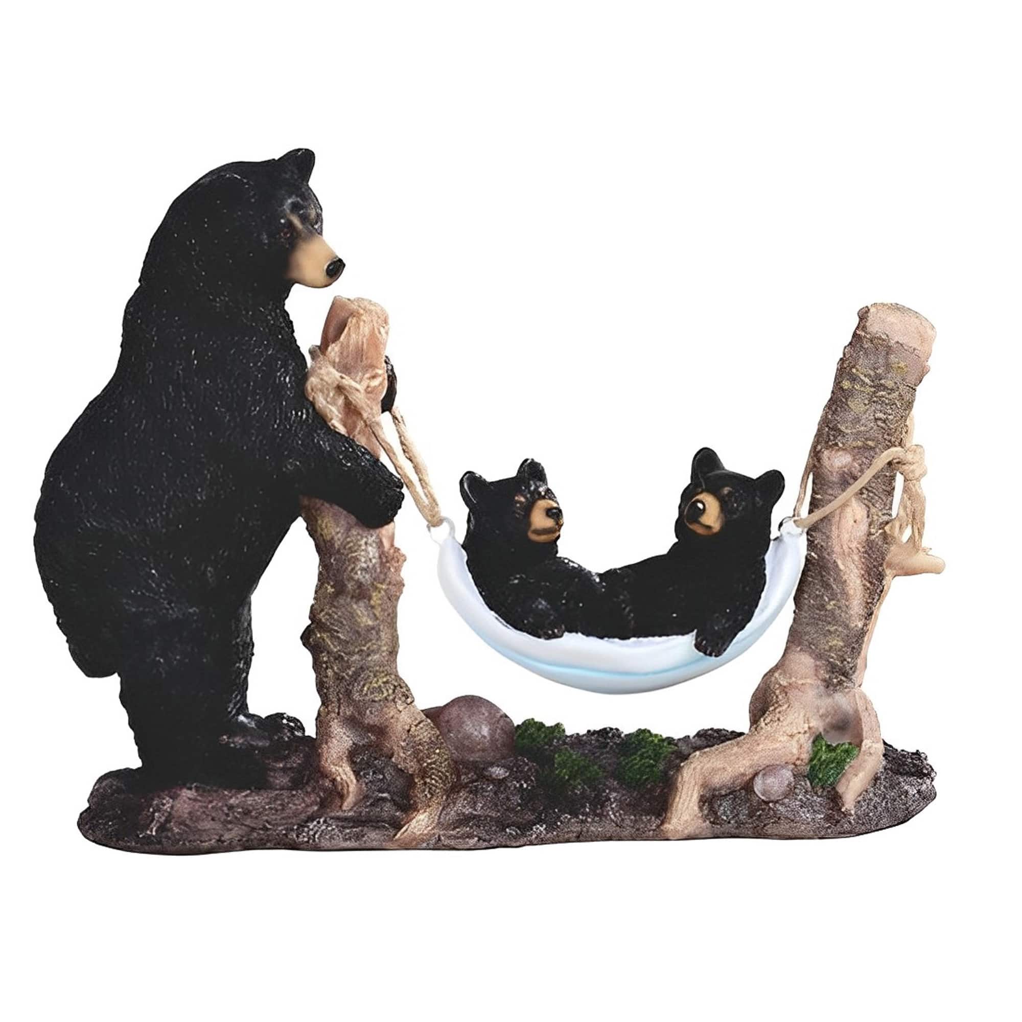 FC Design - 10.75"W Bear Watching Cubs in Hammock Figurine Statue Office Desk Tabletop Home Decor Gift - Multi-Color