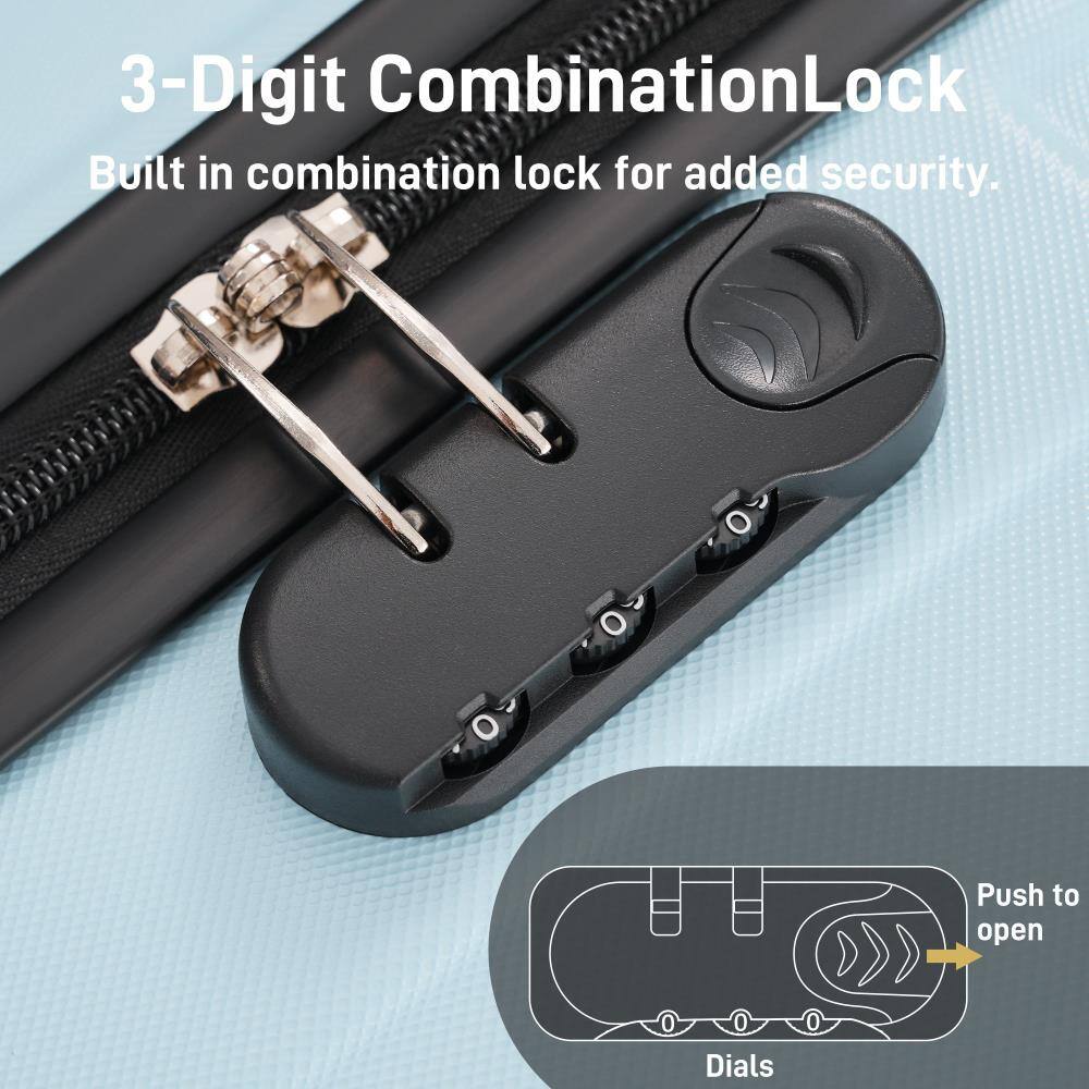 3-Digit Combination Lock  
Built-in combination lock for added security.  

Push to open  
Dials