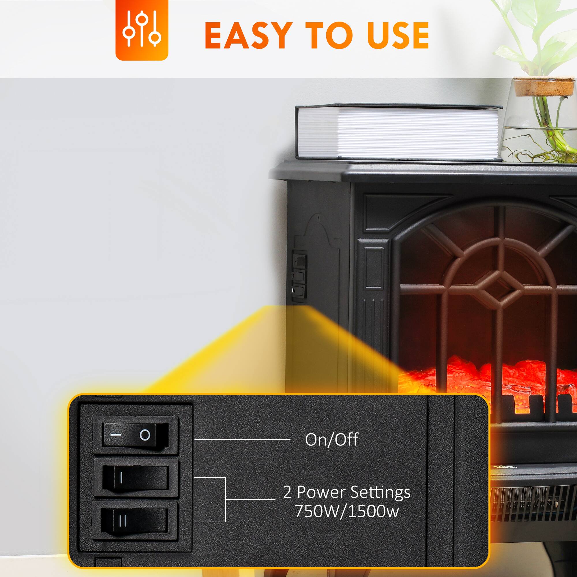 EASY TO USE

On/Off

2 Power Settings
750W/1500W