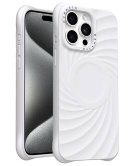 Ornarto - Vortuxe for Liquid Silicone iPhone 15 Pro Max Case 6.7", Drop Protection, Compatible with MagSafe - White