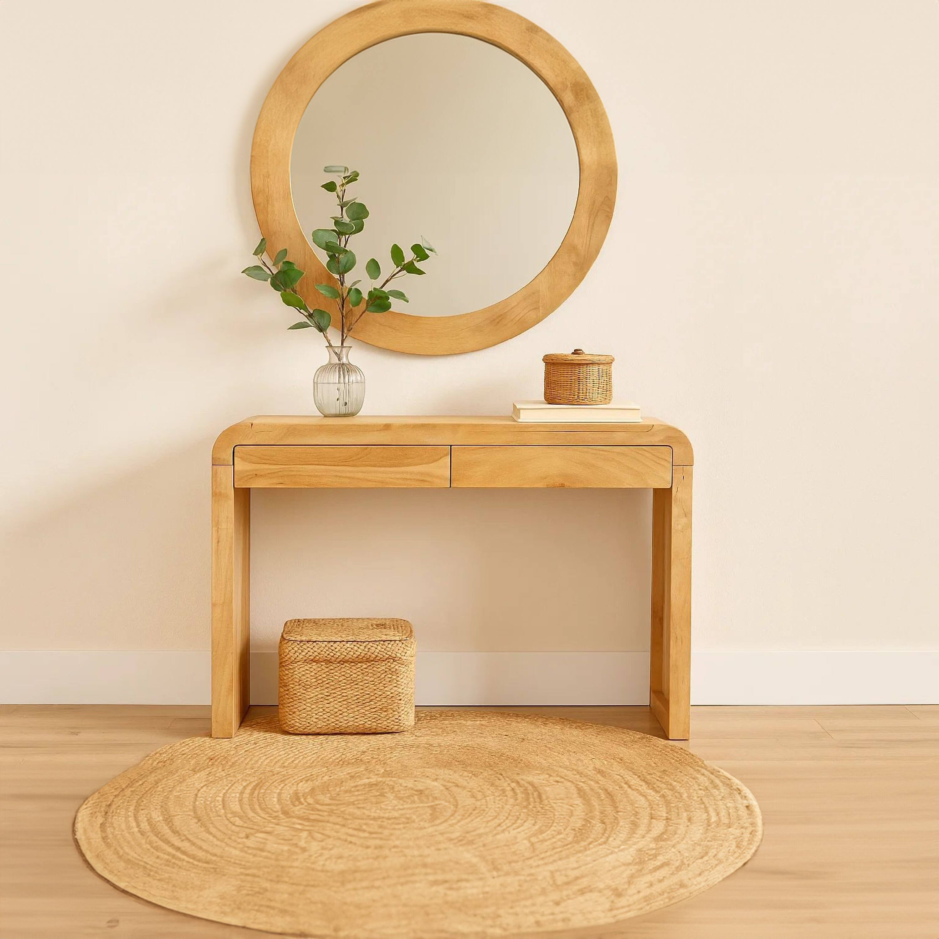 Alt View 8. Manhattan Lane - Arlow Console Table | 43" Wide Top | Handcrafted | Dual Drawer Storage - Brown.