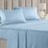 Front. CGK Linens - 100% Cotton 400 Thread Count 4 Piece Sheet Set - Soft & Cozy Sateen Bed Sheets - California king - Light Blue.