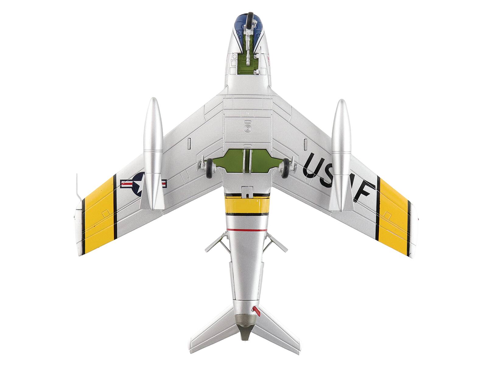Alt View 1. Hobby Master - North American F-86F Sabre 24872 Gene Kranz My Darling Marta 69th FBS EAA Aviation Museum USAF Air Power 1/72 - Silver, Yellow, Blue.