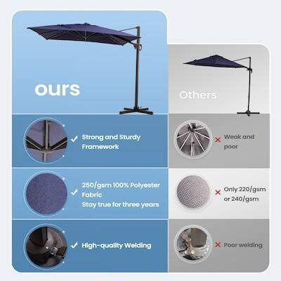 ours  
Others  
Strong and Sturdy Framework  
Weak and poor  
250/gsm  
250  
100% Polyester Fabric  
Stay true for three years  
Only 220/gsm or 240/gsm  
High-quality Welding  
Poor welding