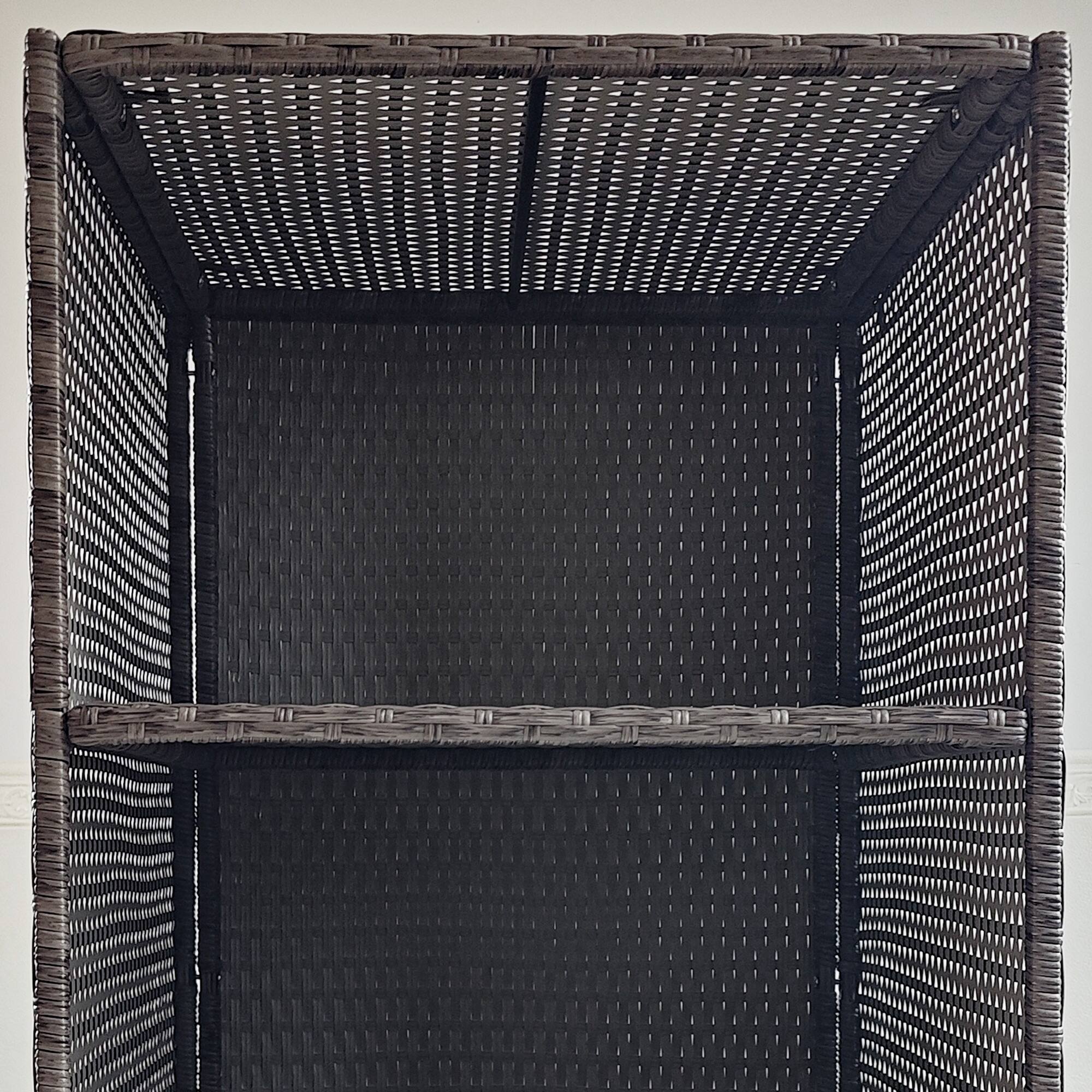 Alt View 4. Outsunny - Outsunny Valet Pool Towel Rack, Waterproof PE Plastic Rattan Wicker Storage Organizer - Dark Gray.