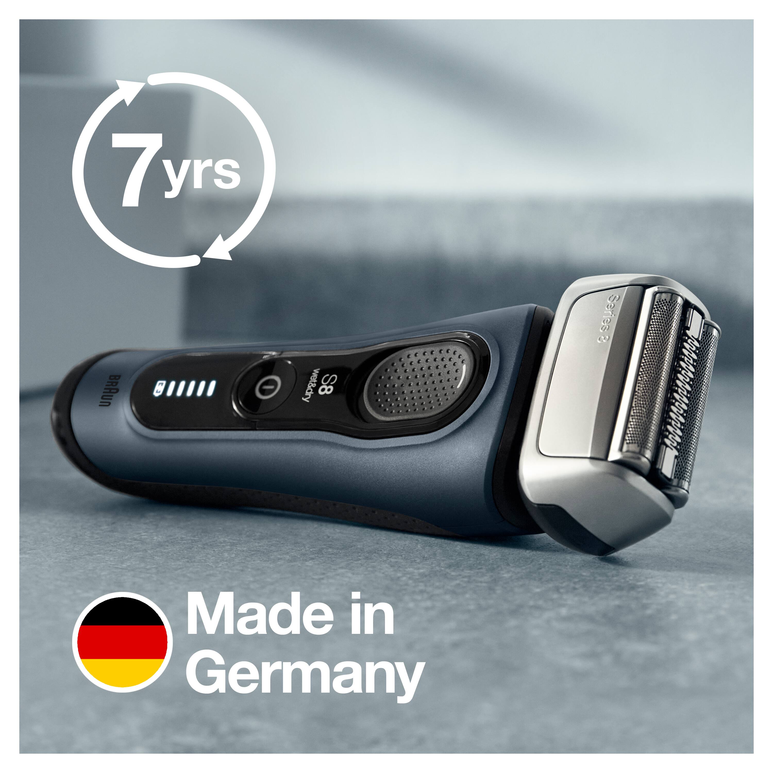 Alt View 14. Braun - Series 8 8453cc Wet/Dry Electric Shaver - Grey.