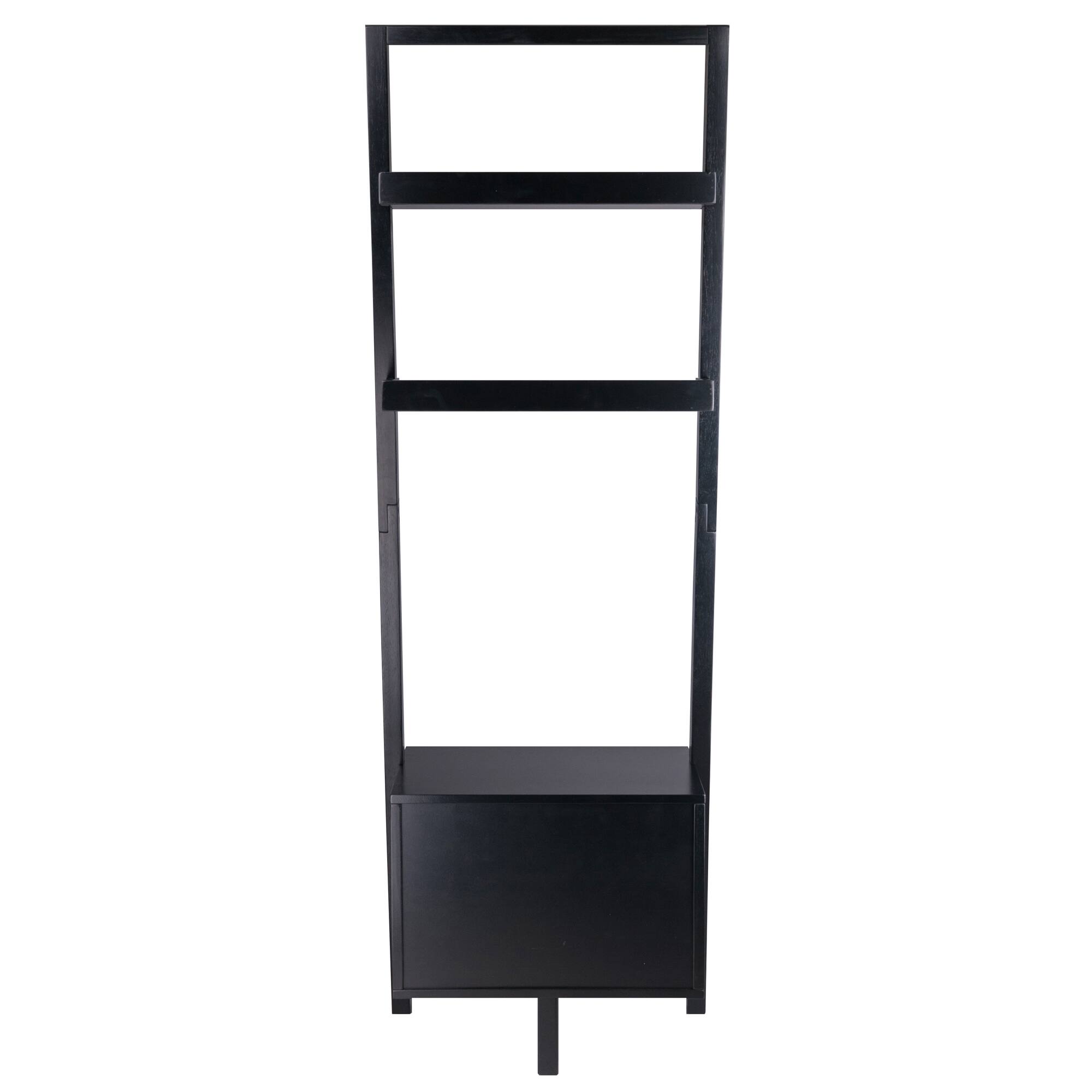 Alt View 6. Winsome Wood - Bellamy 2-Drawer Leaning Shelf - Black.
