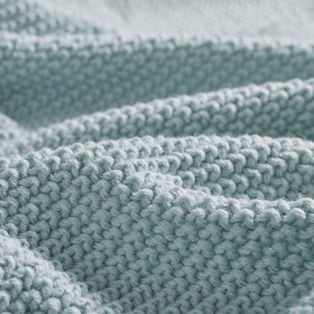 Alt View 5. Gracie Mills - Gracie Mills Lessie Knit Cottage Throw Blanket - Light Blue.