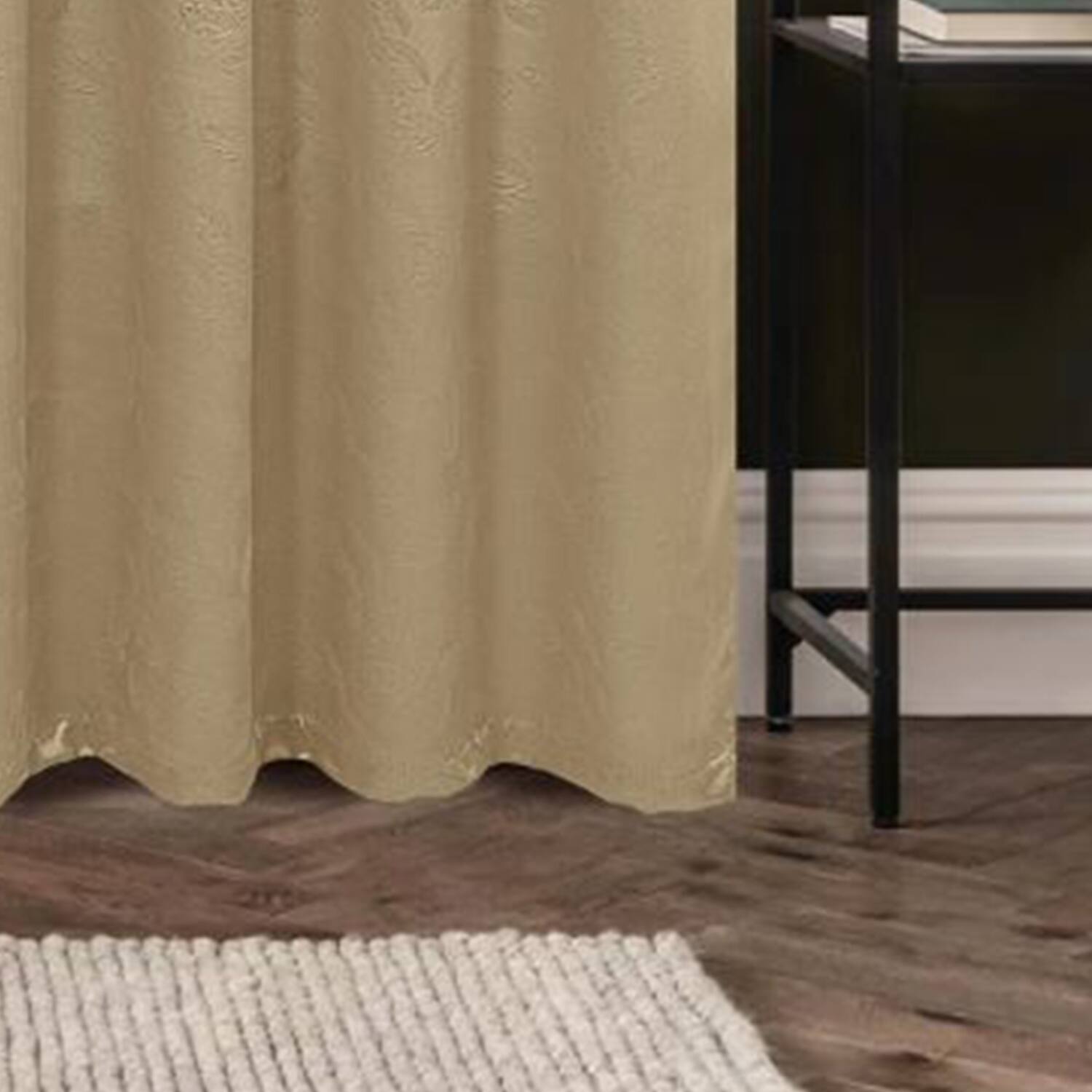 Alt View 2. Olivia Gray - Olivia Gray 100% Polyester 200 GSM Arlo Embossed Blackout Grommet Curtain Panel 54" x 90" Gold - Gold.