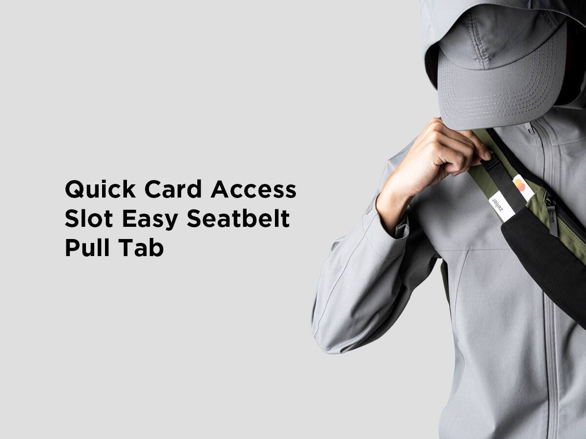 Quick Card Access Slot  
Easy Seatbelt Pull Tab
