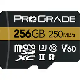 Prograde Digital - MicroSDXC UHS-II U3 Class 10 V60 Memory Card - Misty Gray