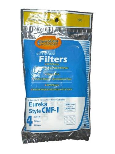 Sure, here is the corrected and grouped text from the image:

---

**EnviroCare Technologies**

**Micro Filtration Filters**

- 99.7% Filtration
- 99.7% Filtration
- 99.7% Filtration
- 99.7% Filtration

**Designed to Fit: Eureka Style CMF-1**

**4 Filters**

**Change Every 3 Months**

---

**French:**

- 99.7% Filtration
- 99.7% Filtration
- 99.7% Filtration
- 99.7% Filtration

**Conçu pour: Eureka Style CMF-1**

**4 Filtres**

**Changez tous les 3 mois**

---

**Spanish:**

- 99.7% Filtración
- 99.7% Filtración
- 99.7% Filtración
- 99.7% Filtración

**Diseñado para: Eureka Style CMF-1**

**4 Filtros**

**Cambié todos los 3 meses**

---

**Additional Text