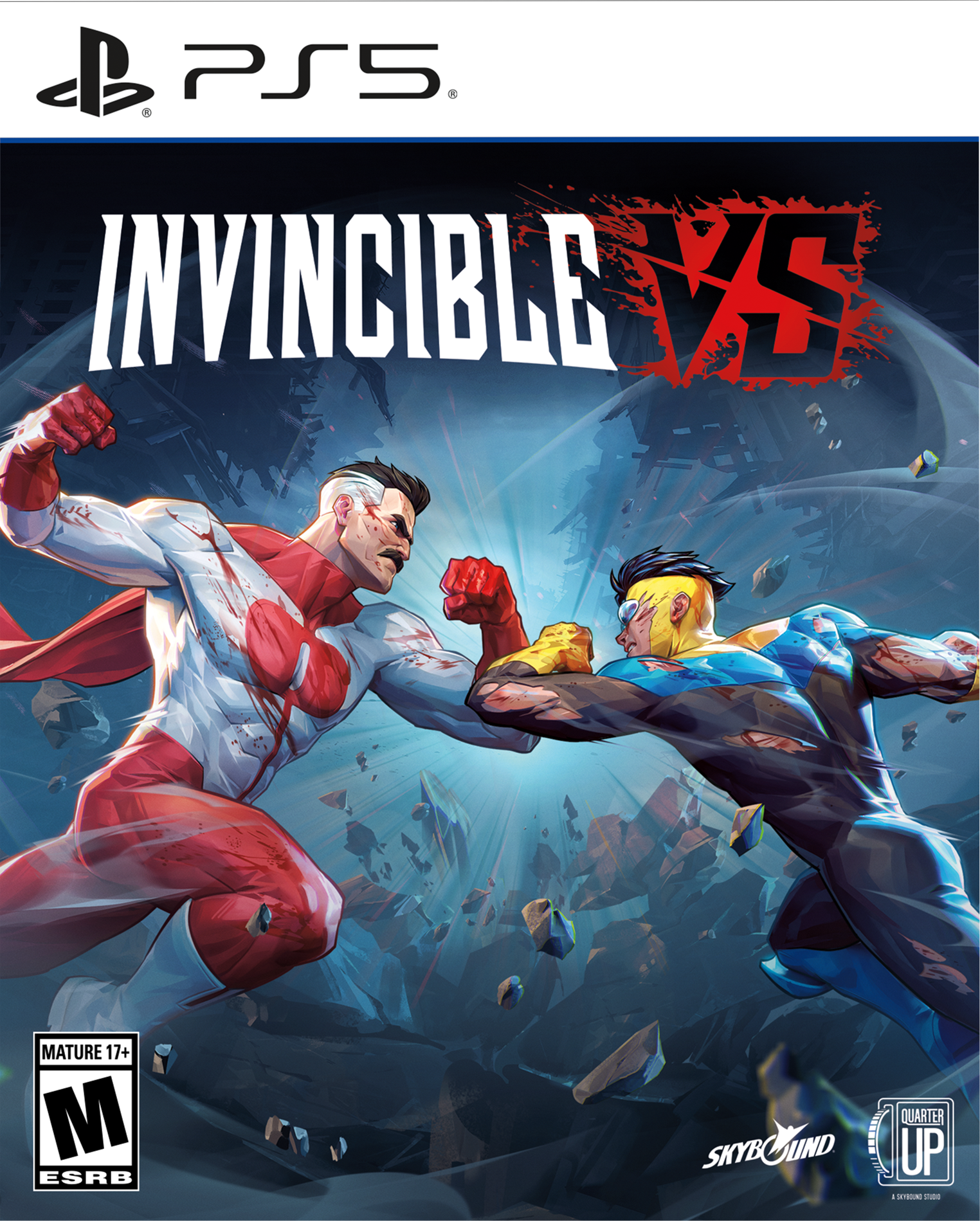 PS5 INVINCIBLE VS MATURE 17+ M ESRB SKYBOUND QUARTER UP