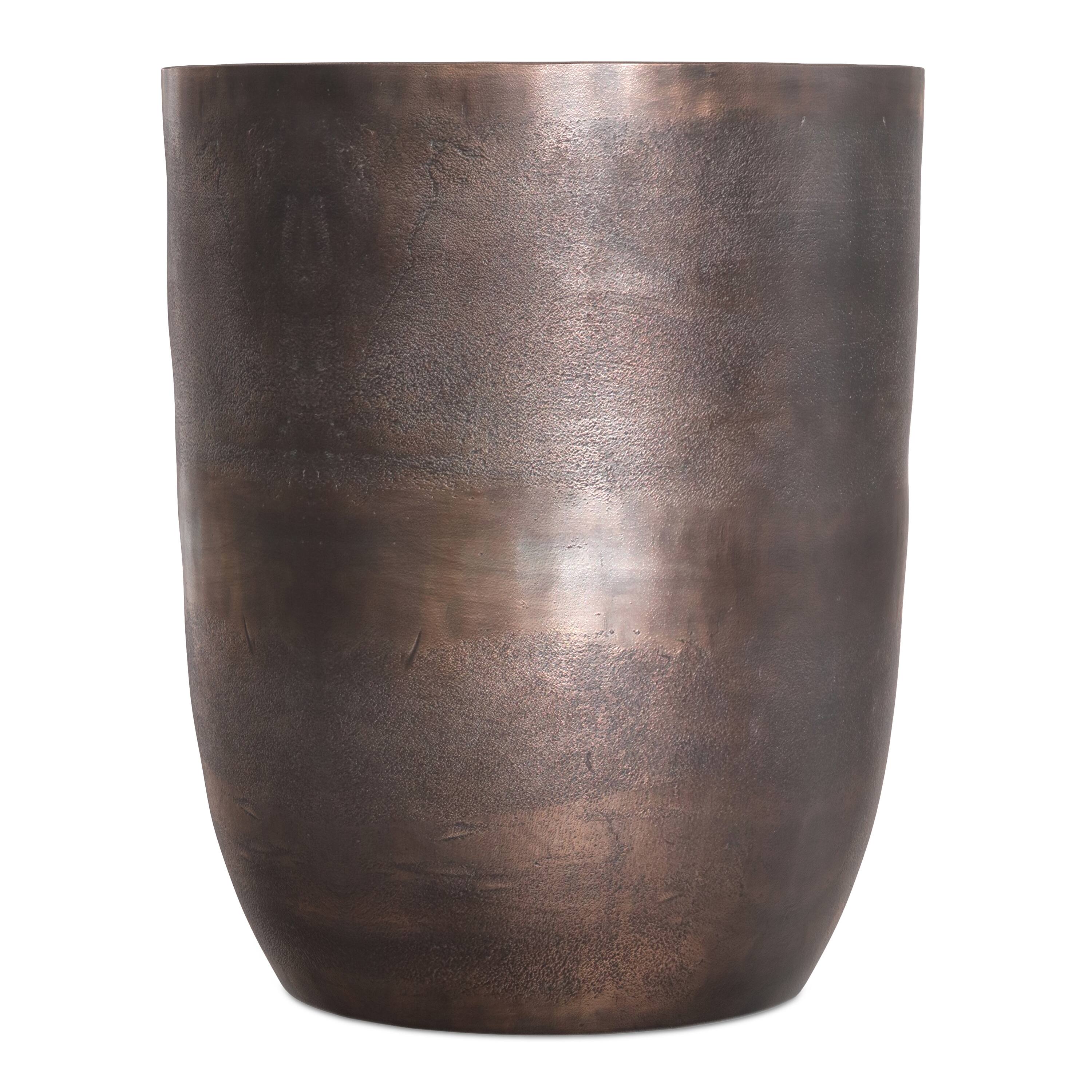 Left. Simpli Home - Morris 16.5 inch Wide Contemporary Metal Accent Table in Antique Silver Cast Aluminum, Assembled - Antique Copper.