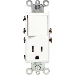 Leviton - S02-05625-0WS Single-Pole Switch/Receptacle - White