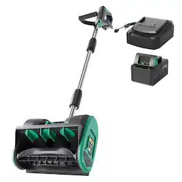 Qeetex - 12Inch Electric Snow Blower, Cordless Snow Shovel for Walkway, Driveway, Sidewalk, Green