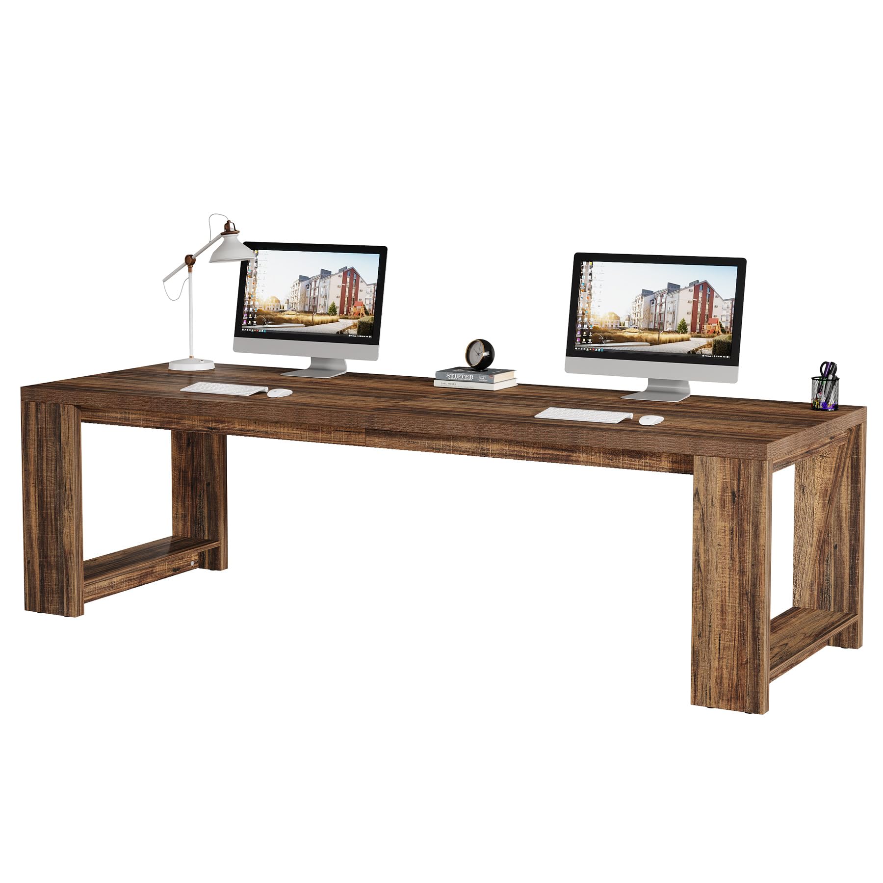 Tribesigns Two Person Desk, 86.6 Inch Extra Long Desk, Double Computer ...