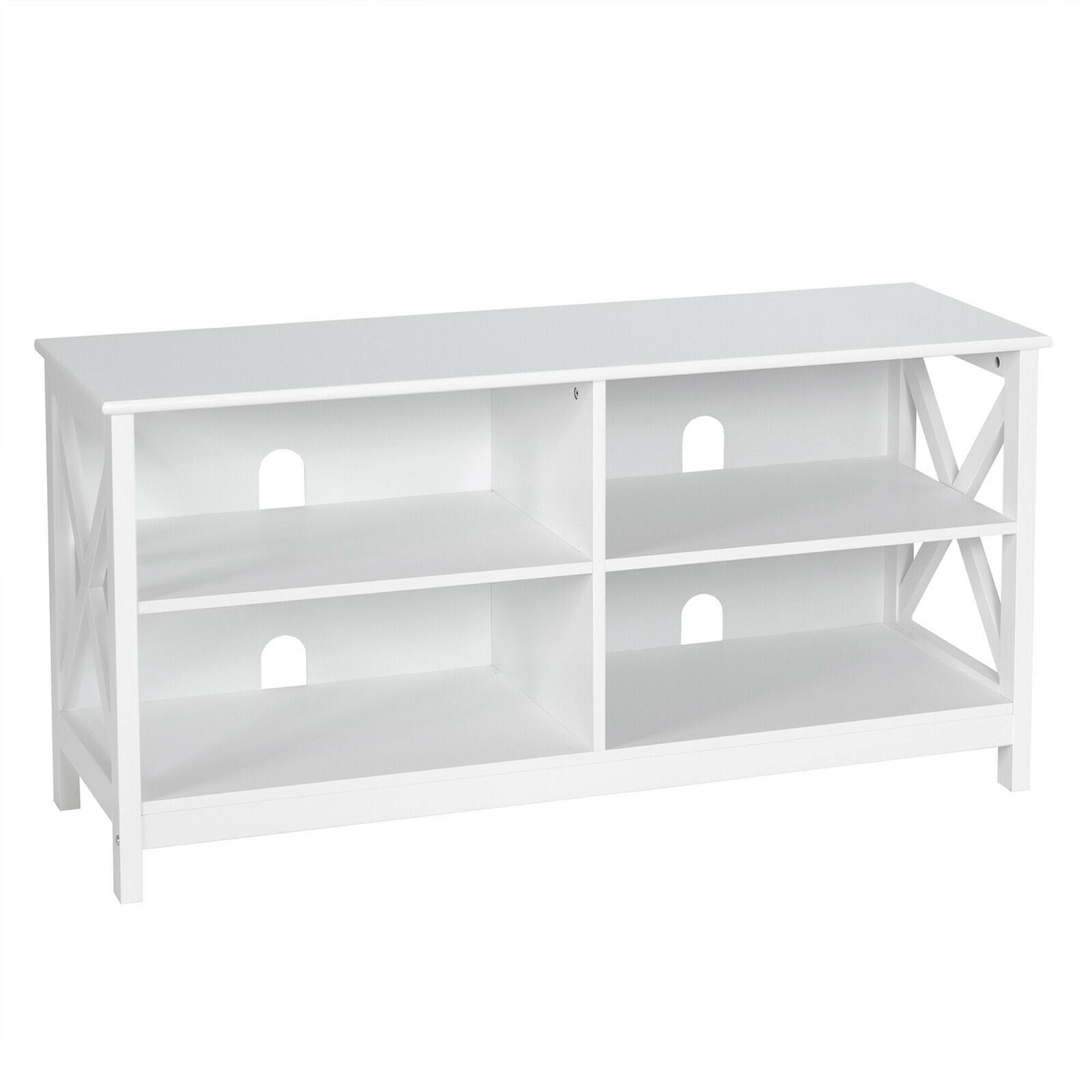 Alt View 5. Gymax - Gymax TV Stand Entertainment Media Center for TV's up to 55'' w/ Storage Shelves White - White.