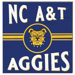 Jardine - North Carolina A&T Aggies 10'' x 10'' Retro Team Sign - Blue