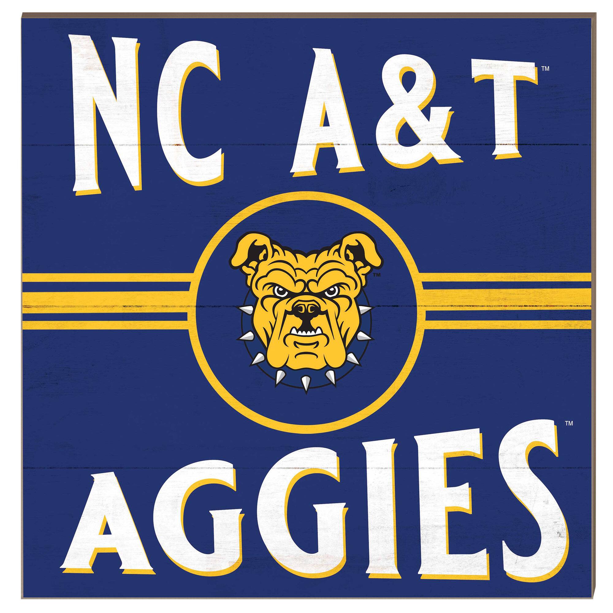 North Carolina A&T Aggies 10'' x 10'' Retro Team Sign