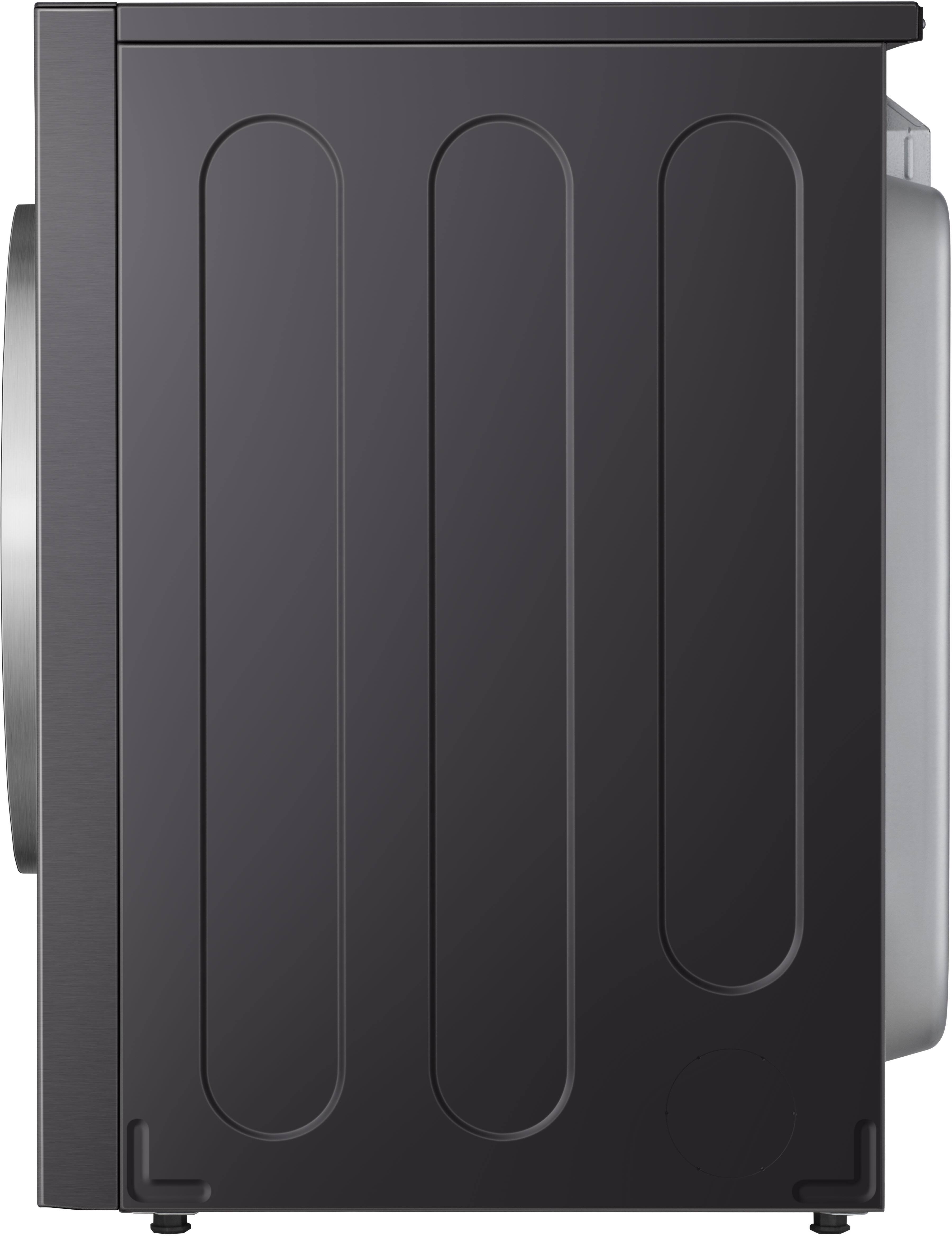 Alt View 9. LG - SIGNATURE 9.0 Cu. Ft. Stackable Smart Electric Dryer with TurboSteam and AI Sensor Dry - Brushed Black Steel.