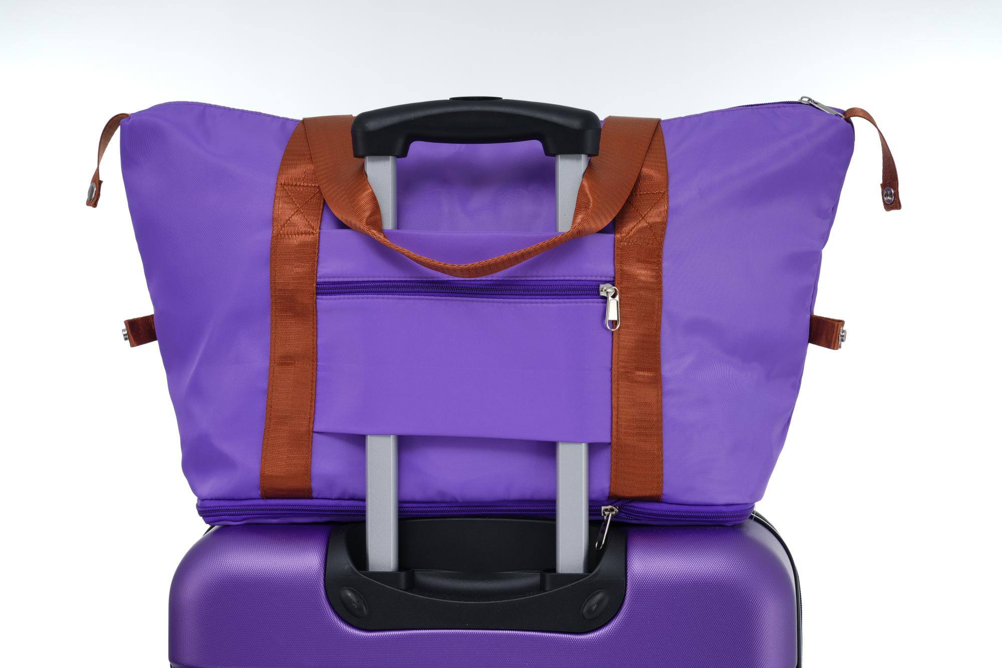 Back. LOVMOR - Lovmor 4-Piece Hardshell Luggage Set 16/20/24/28"  TSA - Purple.