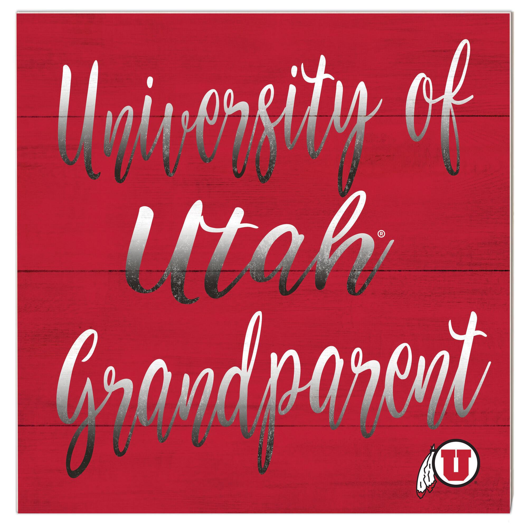 Utah Utes 10'' x 10'' Grandparent Plaque