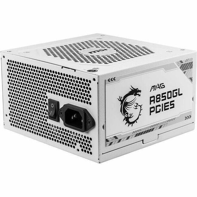 MSI - MAG A850GL PCIE5 White Power Supply - Internal - 120 V AC, 230 V AC Input - 850 W - Active PFC - 1 Fan(s) - NVIDIA