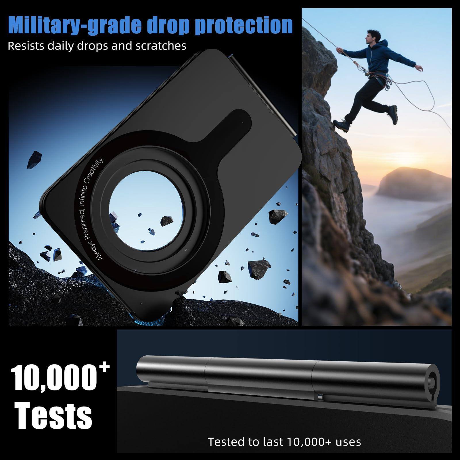 Military-grade drop protection  
Resists daily drops and scratches  

10,000+ Tests  
Tested to last 10,000+ uses  

Creativity, Infinite  
Prepared, Always