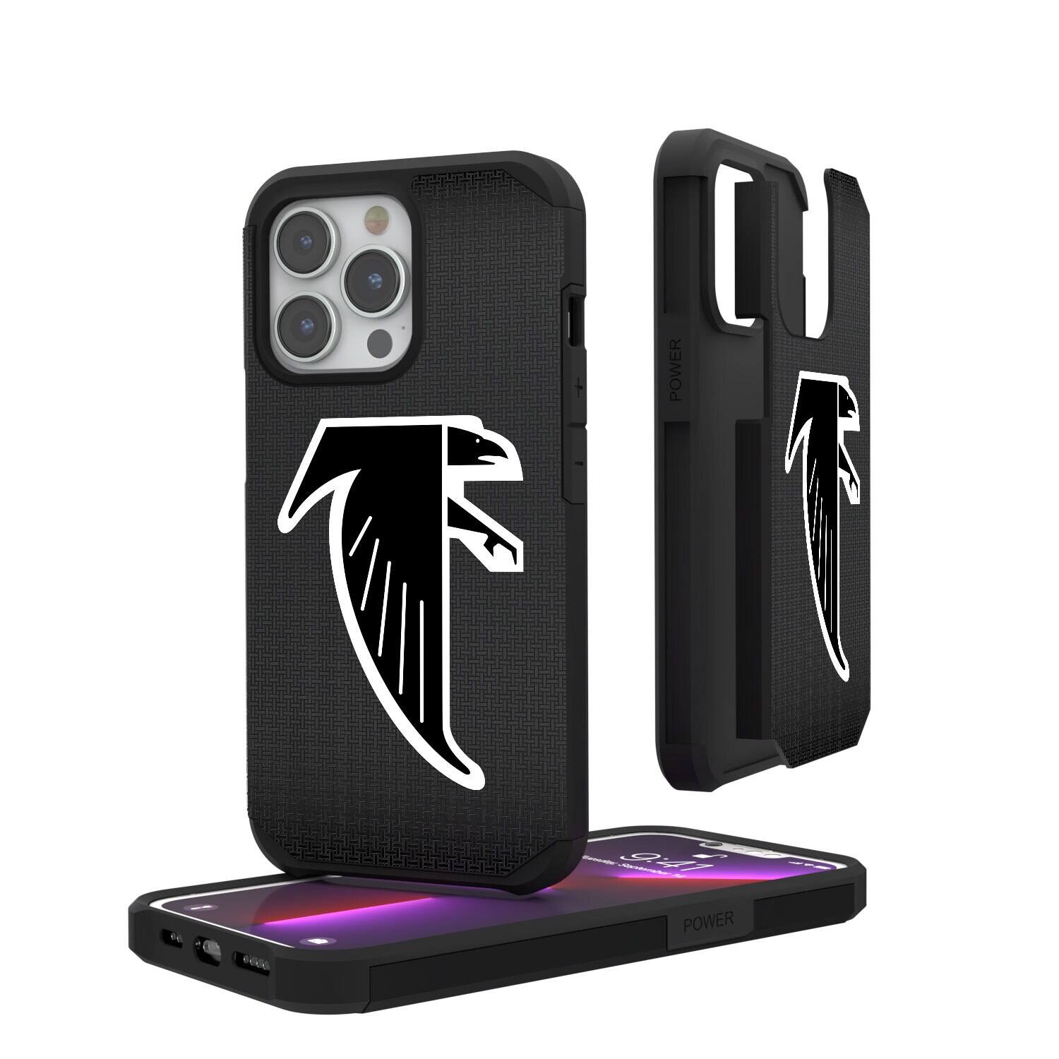 Keyscaper - NFL - Atlanta Falcons Linen Logo iPhone Rugged Case - 14 - Black