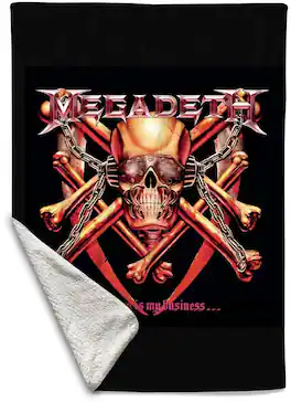 PopMarket - Megadeth - Rocksax - Megadeth - Killing Is My Business - Sherpa Fleece Blanket (60 in x 80 in) - Multicolor
