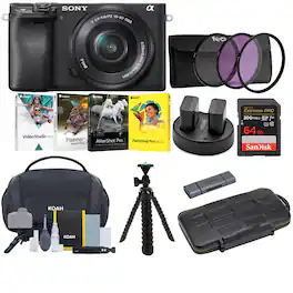 Sony - a6400 Mirrorless Digital Camera with 16-50mm Lens Bundle - Black