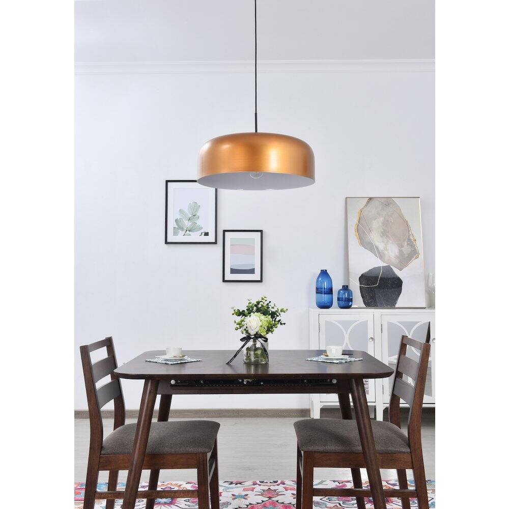 Angle. Living District - Etude 1 Light Satin Gold And Black Pendant - Satin Gold And Black.