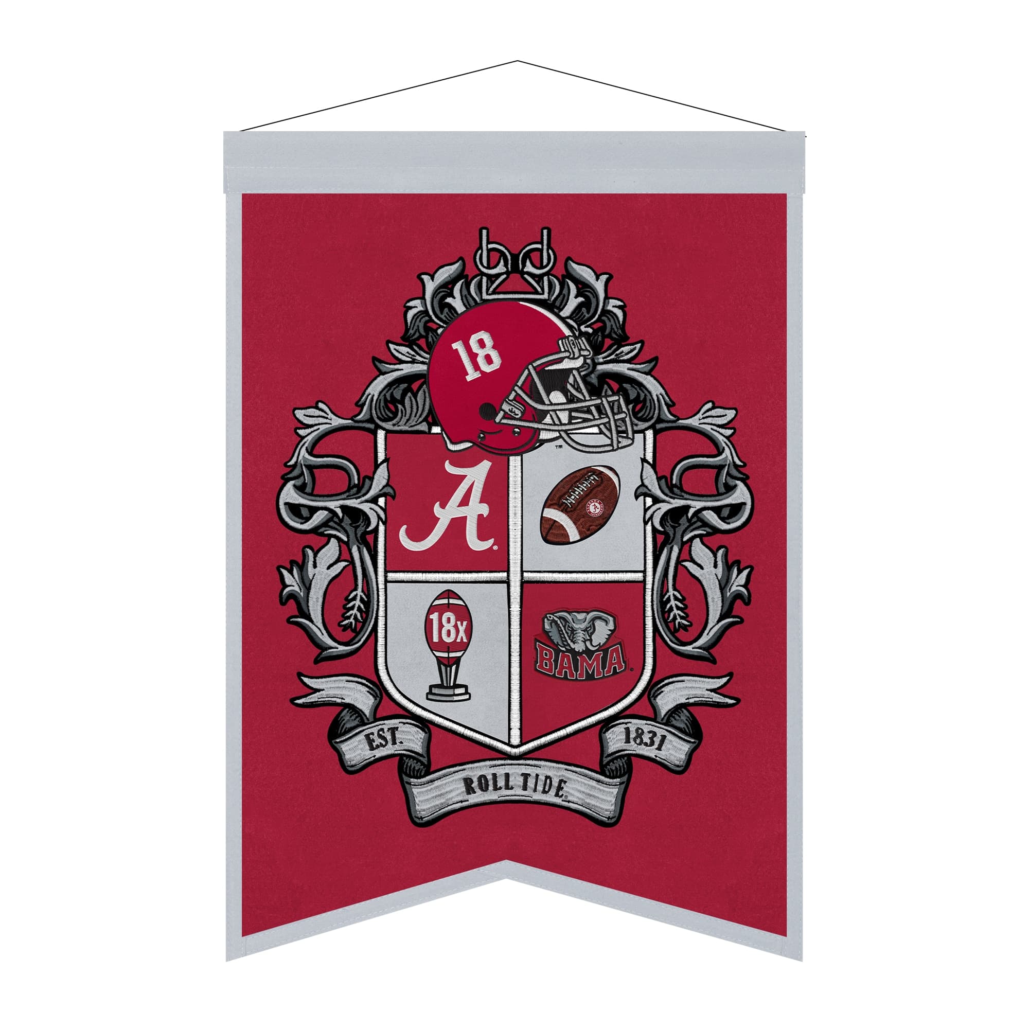 Sporticulture - Alabama Crimson Tide 15" x 22" Crest Banner - Multicolor