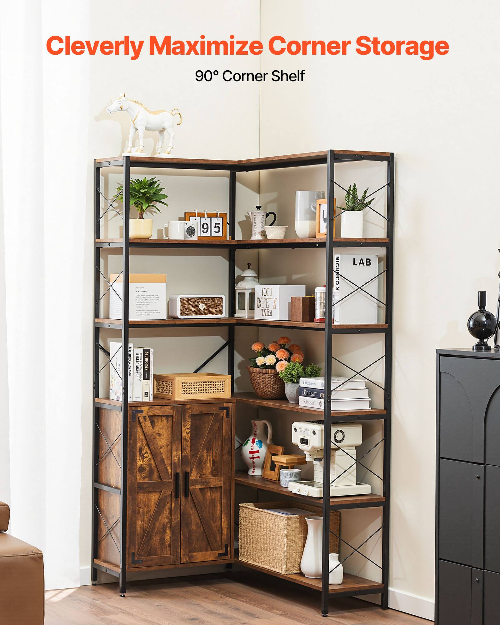 Cleverly Maximize Corner Storage 90° Corner Shelf
