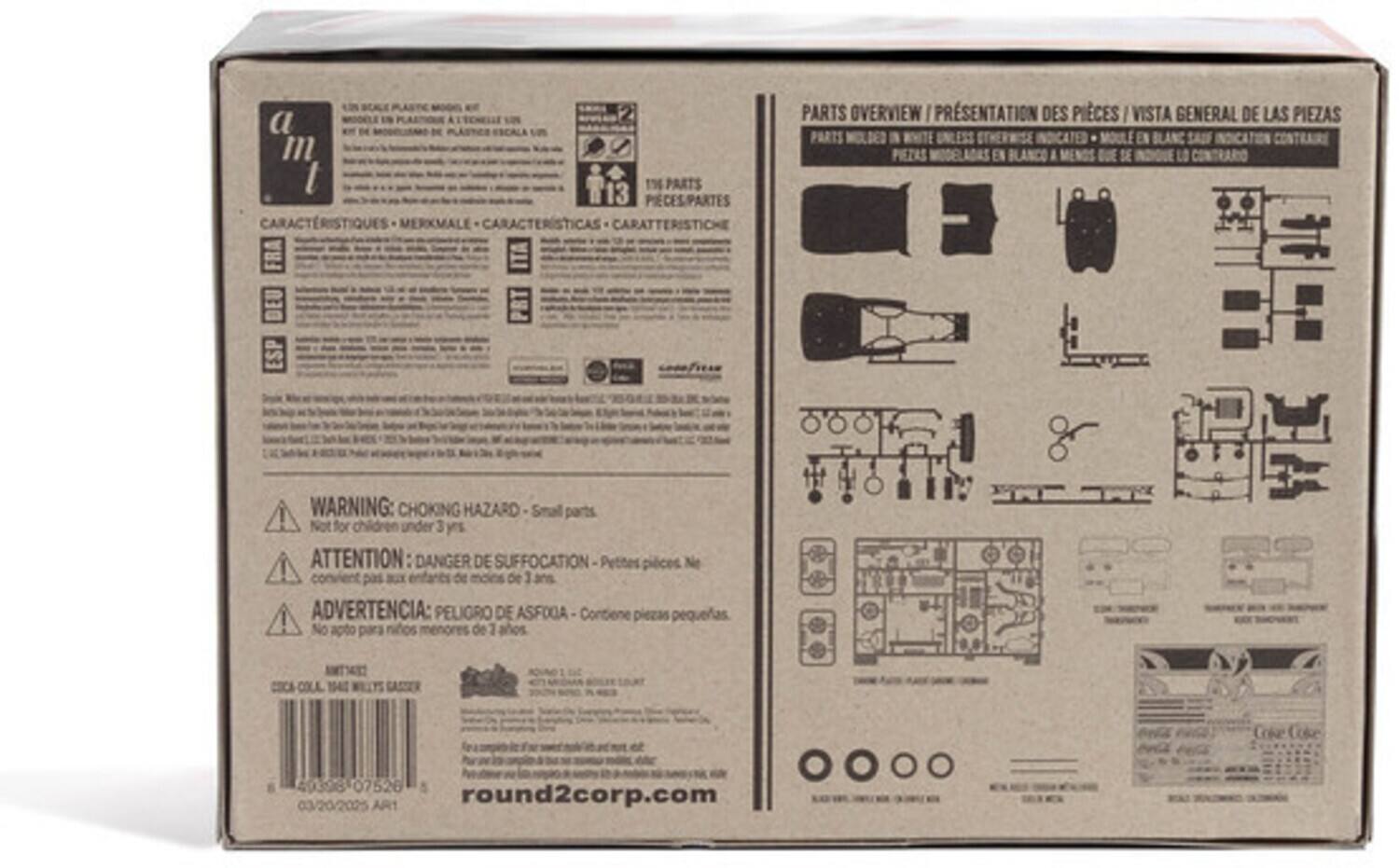 a m I 13 1% PARTS PIECES/PARTES CARACTERISTIQUE MERKMALE CARACTERISTICAS CARATTERISTICHE FRA DEU ESP PARTS OVERVIEW I PRSENTATION DES PICES/VIST VISTA GENERAL DE LAS PIEZAS PARTS EN PIEZAS EN A QUE DE WARNING: CHOKING HAZARD Small parts ! Not for children under 3 ys ATTENTION : DANGER DE SUFFOCATION Petites pices Ne ! convient pas BX enfants de moins de 3 ans ADVERTENCIA: PELIGRO DE ASFOOA Contiene piezas pequeas ! No apto para nios menores de 1 aos COLL 1 Coke Coke 40398 07526 03/20/2025 ART round2corp.com