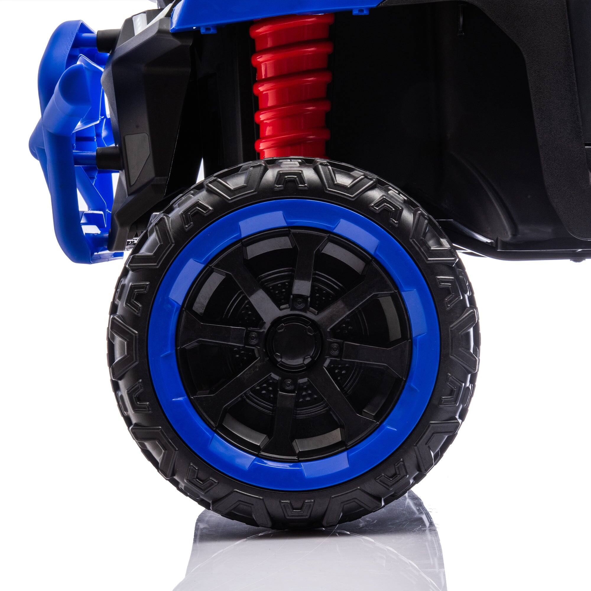 Alt View 3. Boyel Living - 3+ Blue 24V Kids Ride On UTV with Parents Remote Control Twin 75W Motors 4Wheel Su - blue.