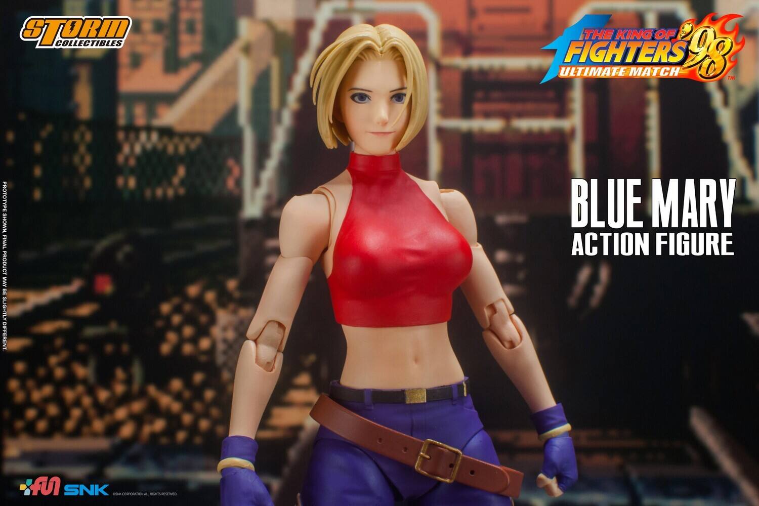 STORM COLLECTIBLES

THE KING OF FIGHTERS '98 ULTIMATE MATCH

BLUE MARY ACTION FIGURE

PROTOTYPE SHOWN. FINAL PRODUCT MAY SLIGHTLY DIFFERENT.

SNK CORPORATION. ALL RIGHTS RESERVED.
