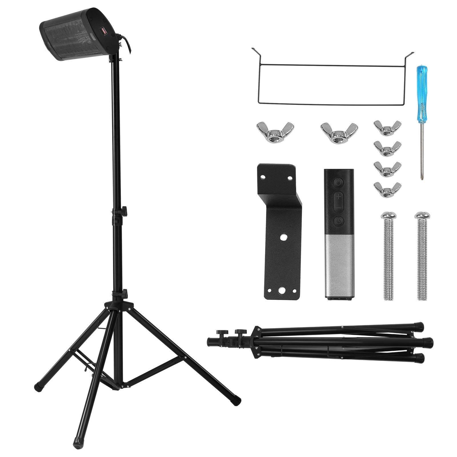 Alt View 8. Glintex - Electric Space Heaters 1500W Infrared Patio Heater Remote Control LED Screen 3 Speeds Timer Indoor Outdoor for Home - Black.