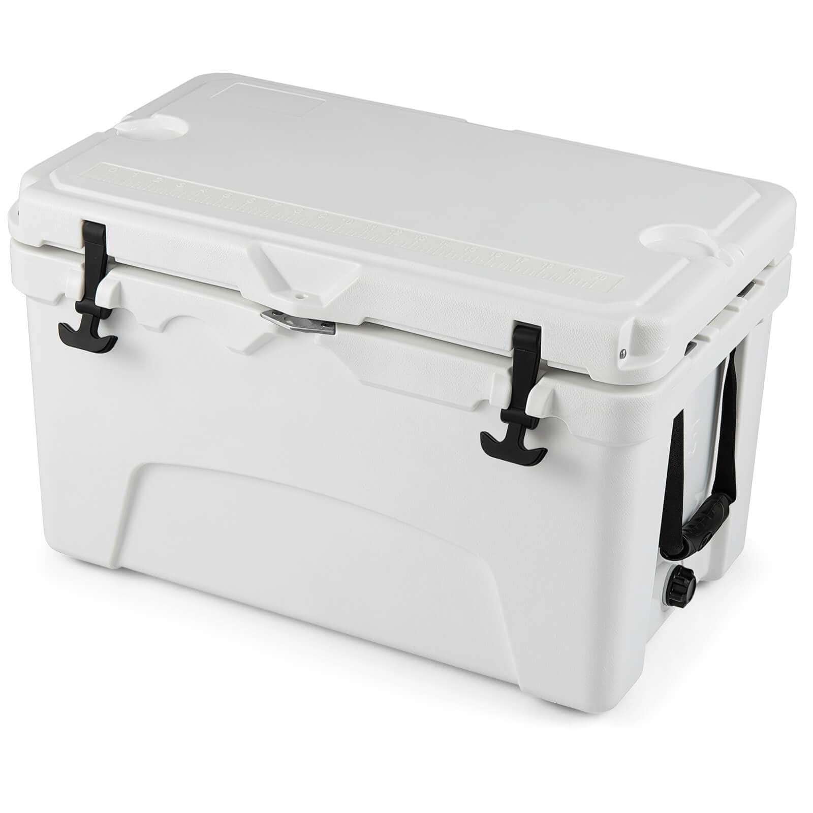 Costway - 42.5 L Portable Hard Cooler with 2 Cup Holders,Ruler & Opener,cool for up to 6 Days - White