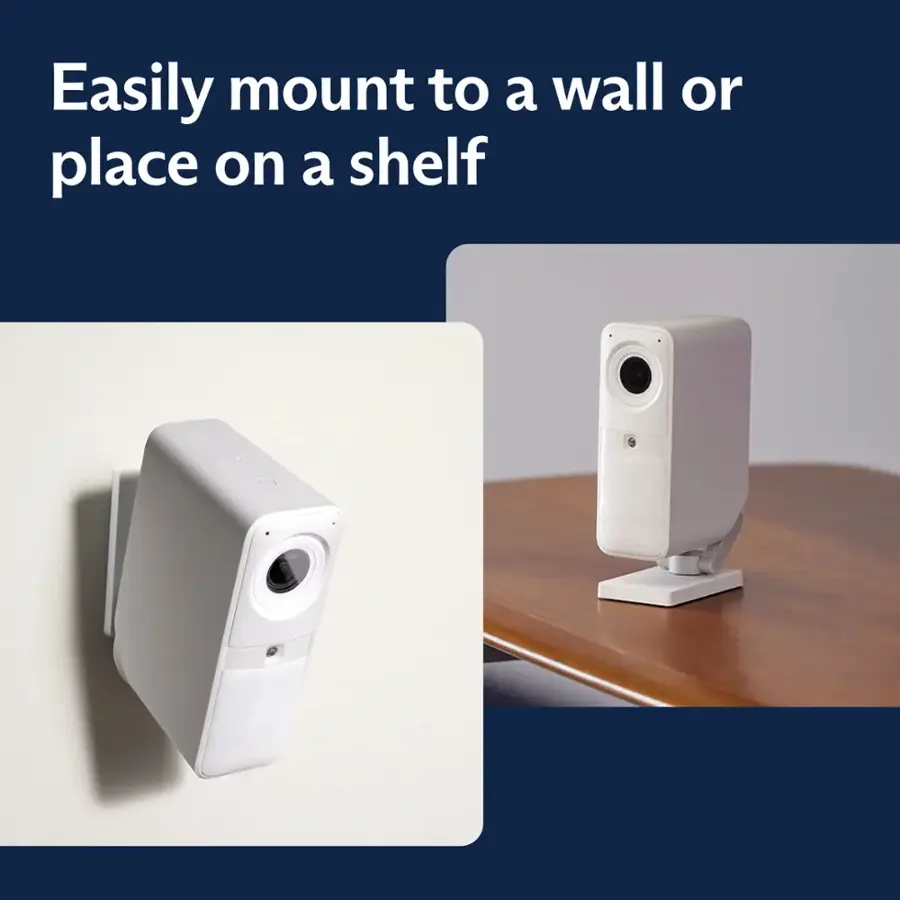 Easily mount to a wall or place on a shelf.