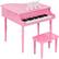 Front. Best Choice Products - Best Choice Products Kids Classic 30-Key Mini Piano w/ Lid, Bench, Folding Music Rack, Song Book, Stickers - Pink - Pink.