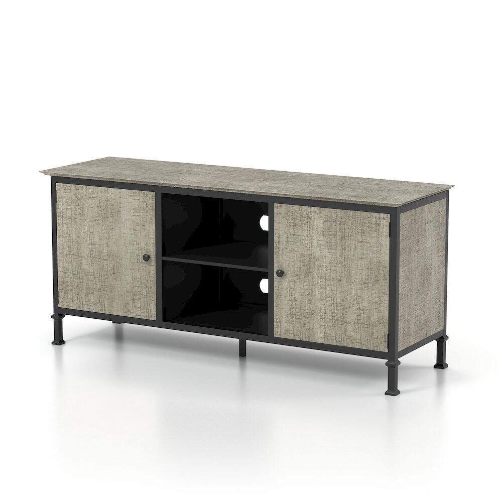 Alt View 4. Starlight Canyon Home - Gray Industrial TV Stand – 60 Inch Wide Entertainment Center For Living Room - Black.