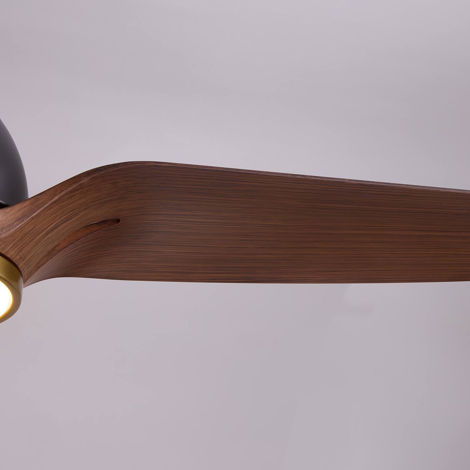 Alt View 7. Siljoy - 52 Inch Ceiling Fan with LED Light Black Wood Grain 3 ABS Blades Hanging Ceiling Fan for Bedroom Living Room - Brown.
