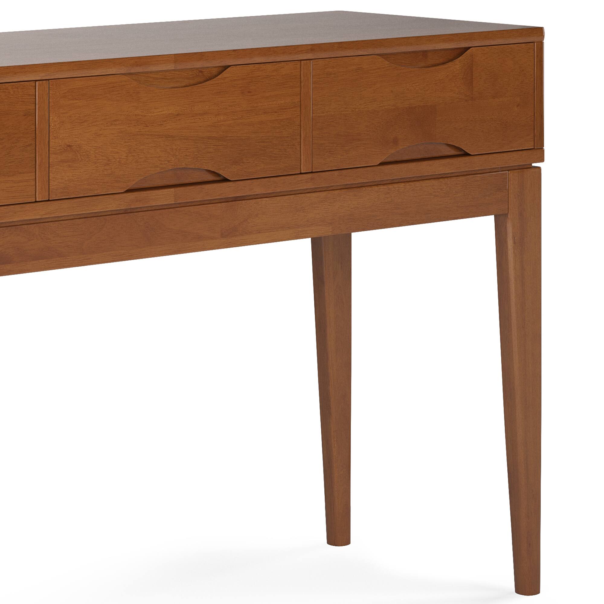Alt View 6. Simpli Home - Simpli Home Harper 54 inch Wide Solid Wood Console Sofa Table in Teak Brown - Teak Brown.